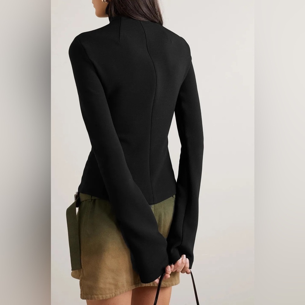 NWT A.W.A.K.E. MODE Cutout jersey turtleneck top in black size 44 - Picture 2 of 10